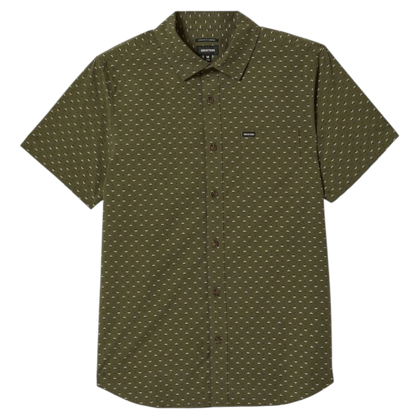BRIXTON CHARTER PRINT SHIRT IVY GREEN MICRO FLORAL