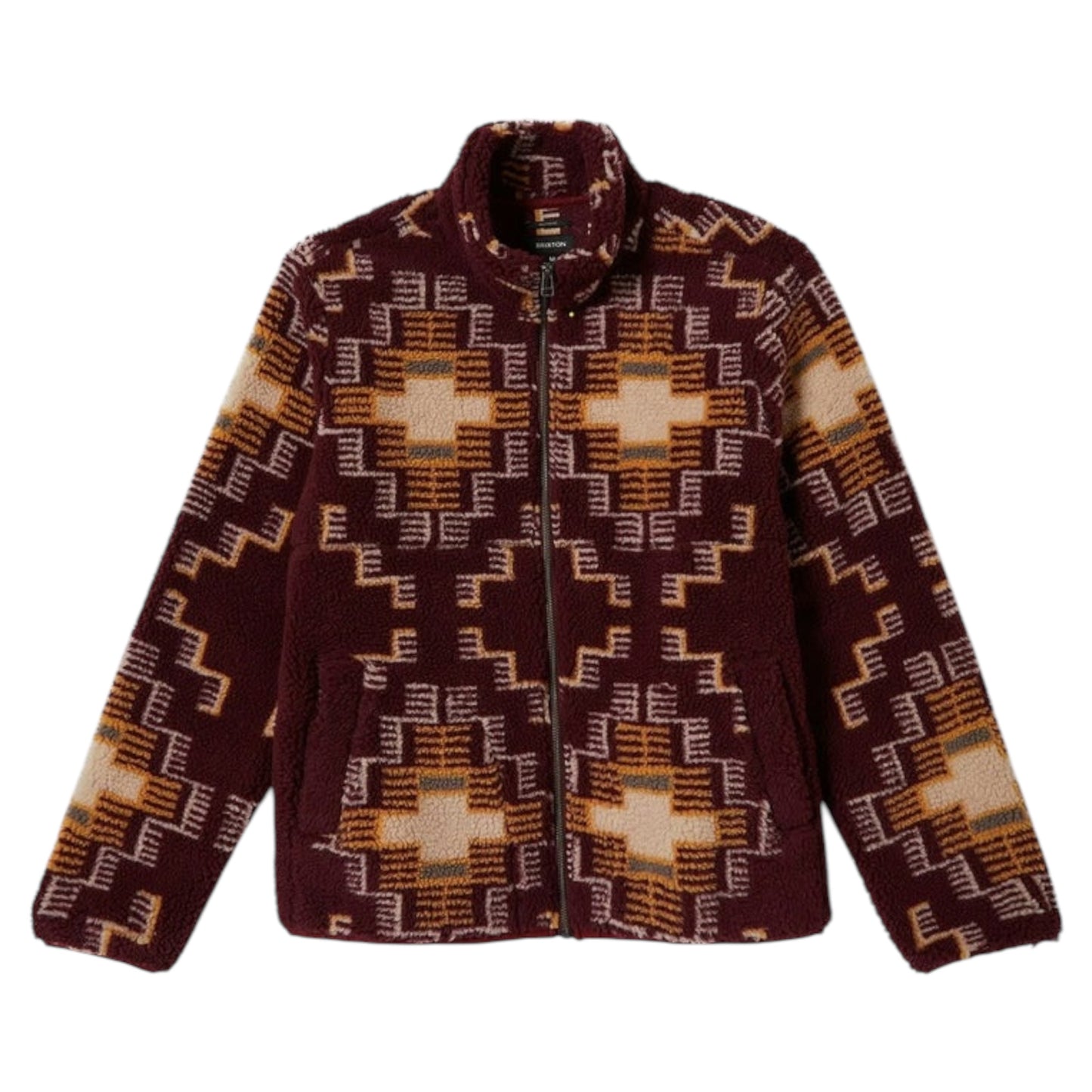 BRIXTON ARCTIC FLEECE MOCK NECK JACKET LIGHT CABARET