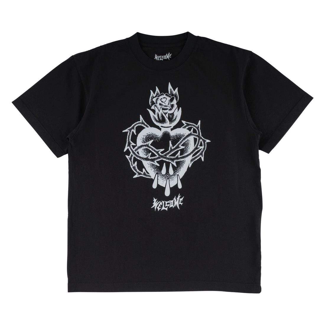 WELCOME HALLOWED PRINTED TEE BLACK