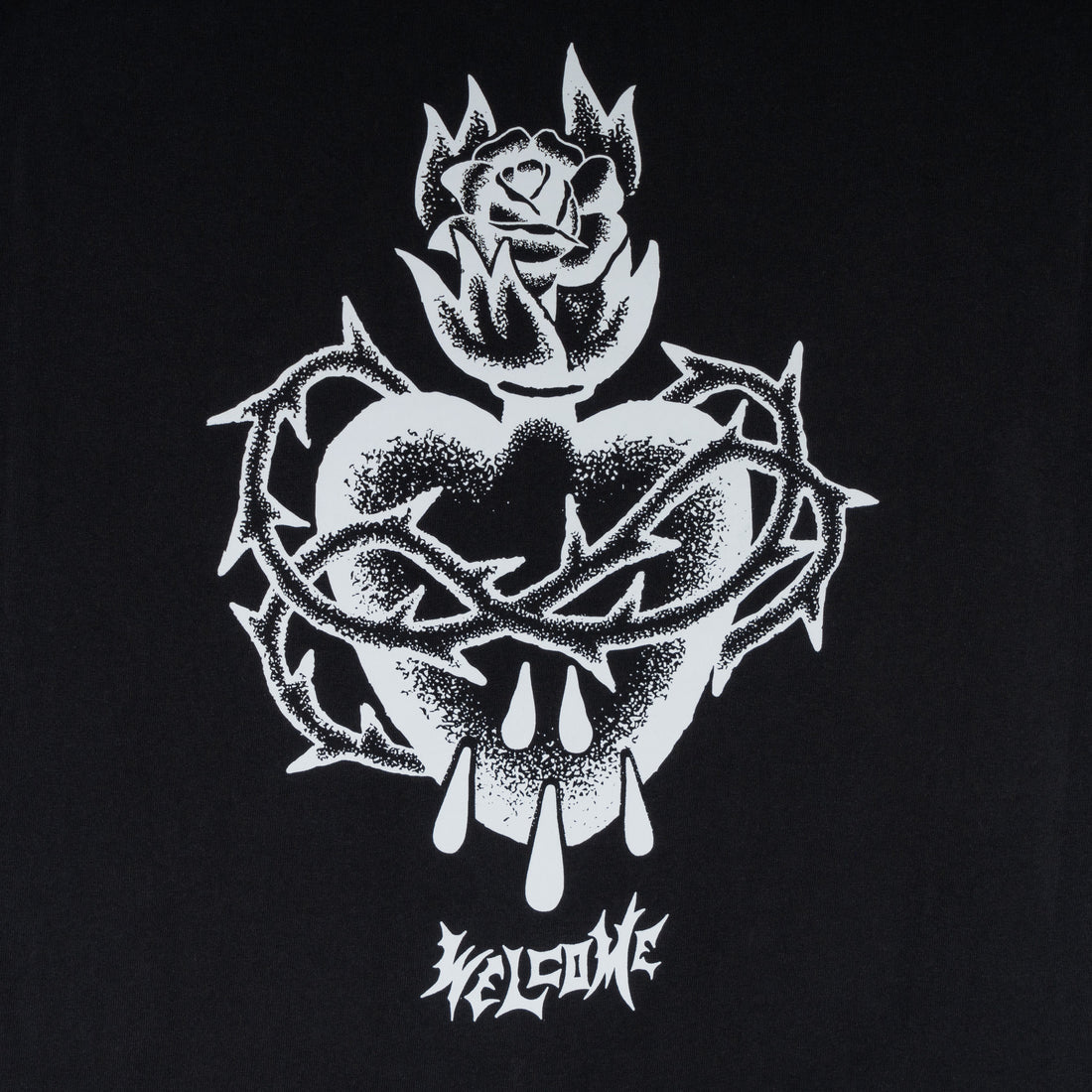 WELCOME HALLOWED PRINTED TEE BLACK