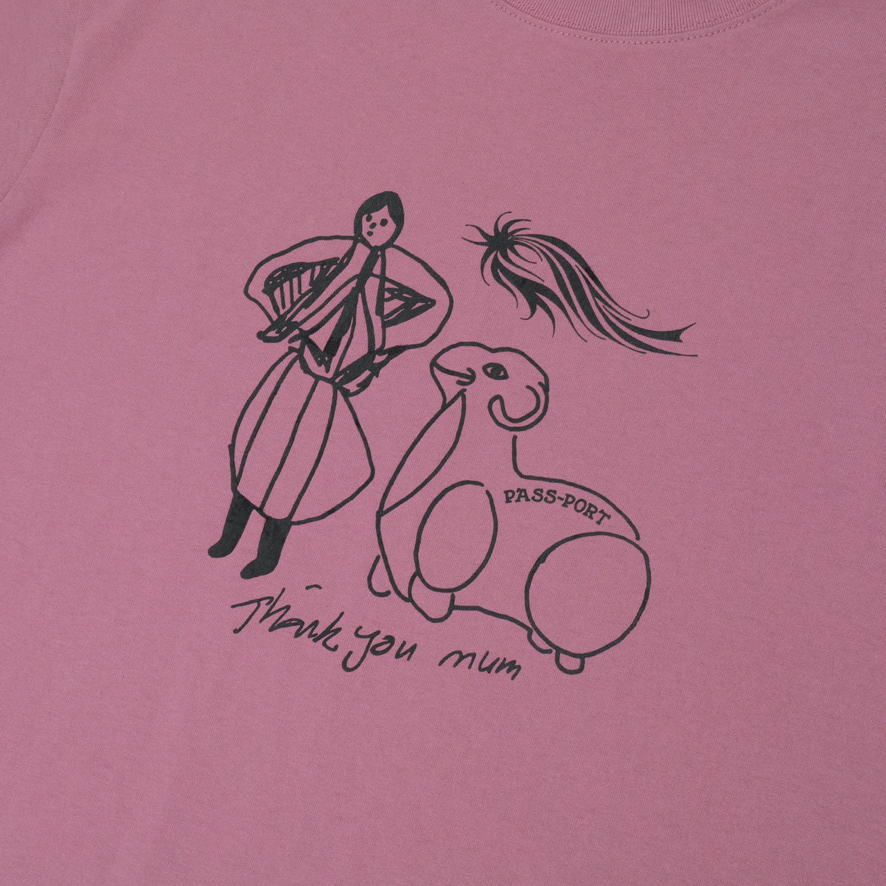 PASSPORT THANK YOU MUM TEE WASHED BERRY