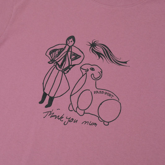 PASSPORT THANK YOU MUM TEE WASHED BERRY