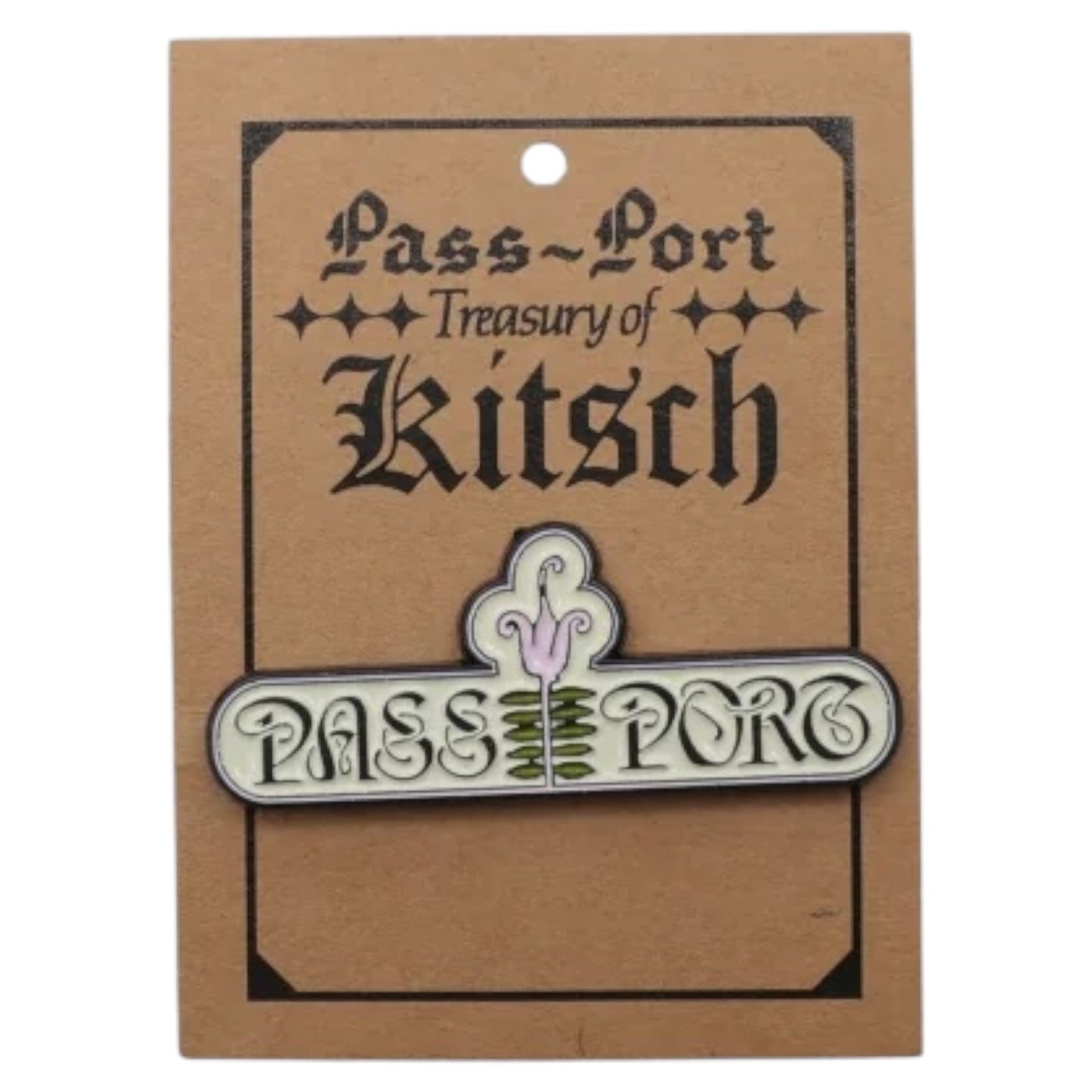 PASSPORT GARDENIA PIN BLACK MULTI