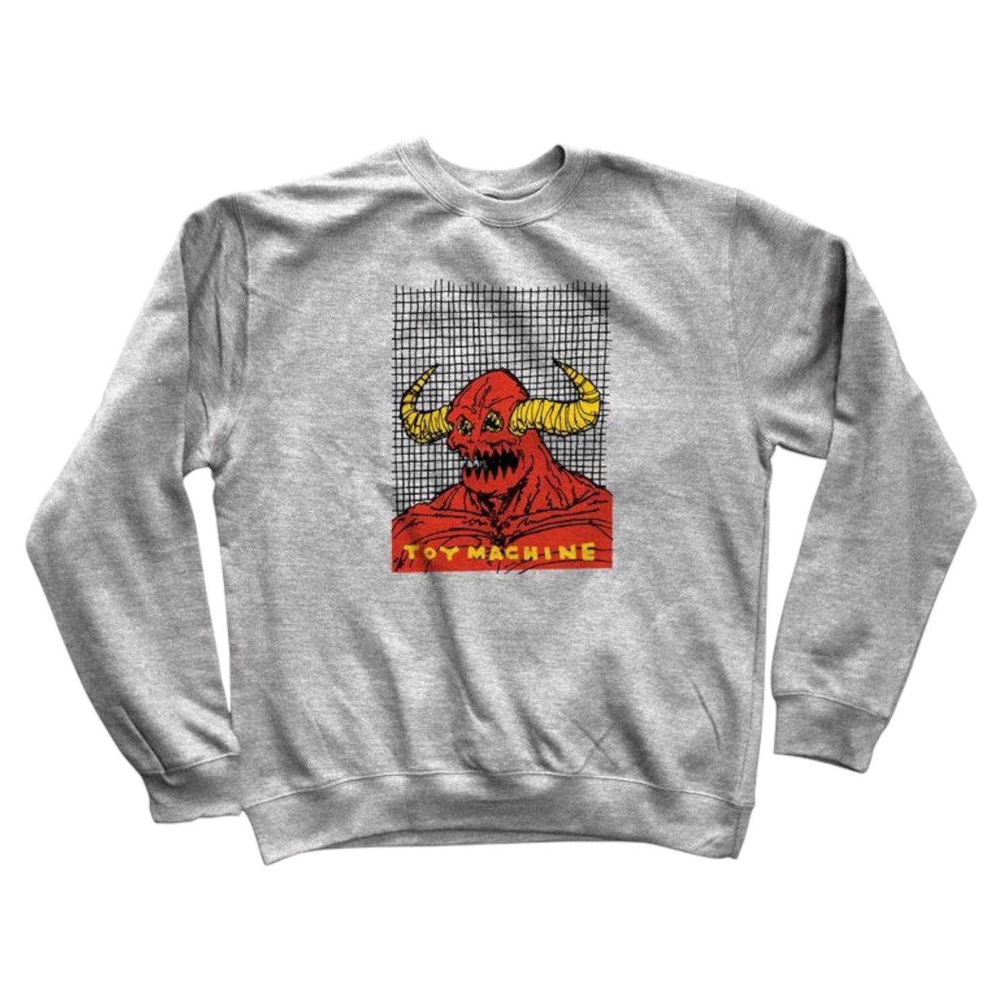 TOY MACHINE WELCOME TO HELL MONSTER CREWNECK HEATHER GREY