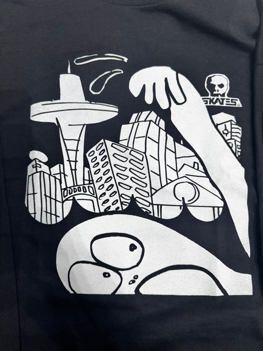 SKULL SKATES SKULL MUTANT SWIMMER LONG SLEEVE BLACK