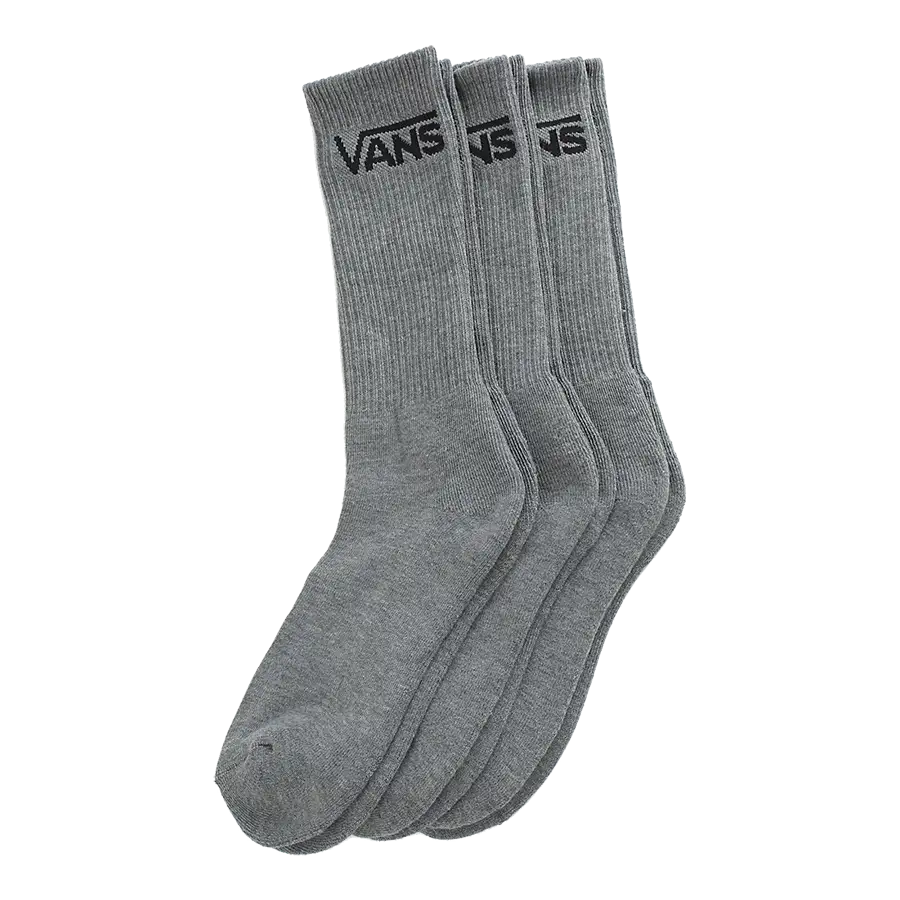 VANS CLASSIC CREW 3 PACK SOCKS HEATHER GREY