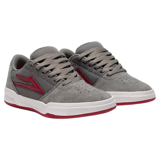 LAKAI BRIGHTON KIDS DAIM GRIS / ROUGE