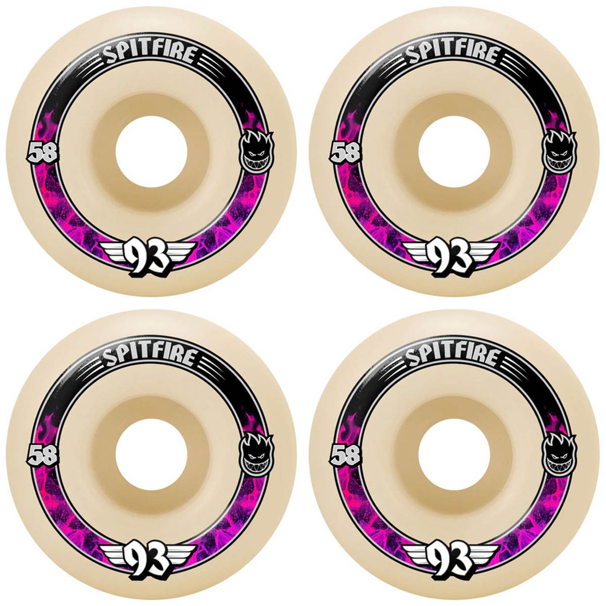 SPITFIRE F4 SOFT SLIDERS 93A RADIAL WHEELS 58MM