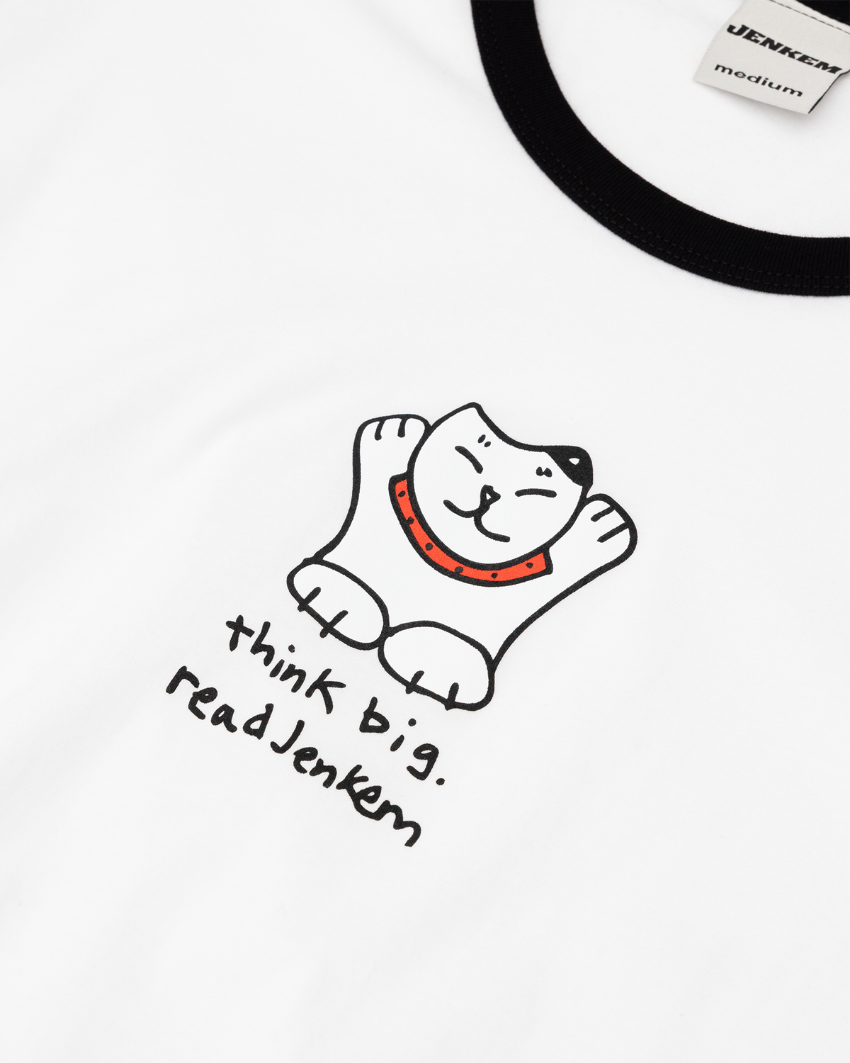 JENKEM THINK BIG RINGER TEE WHITE