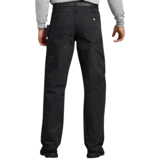 DICKIES RELAXED FIT SANDED DUCK CARPENTER JEAN RINSED BLACK
