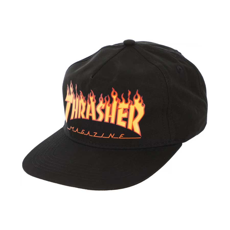 THRASHER FLAME SNAPBACK BLACK