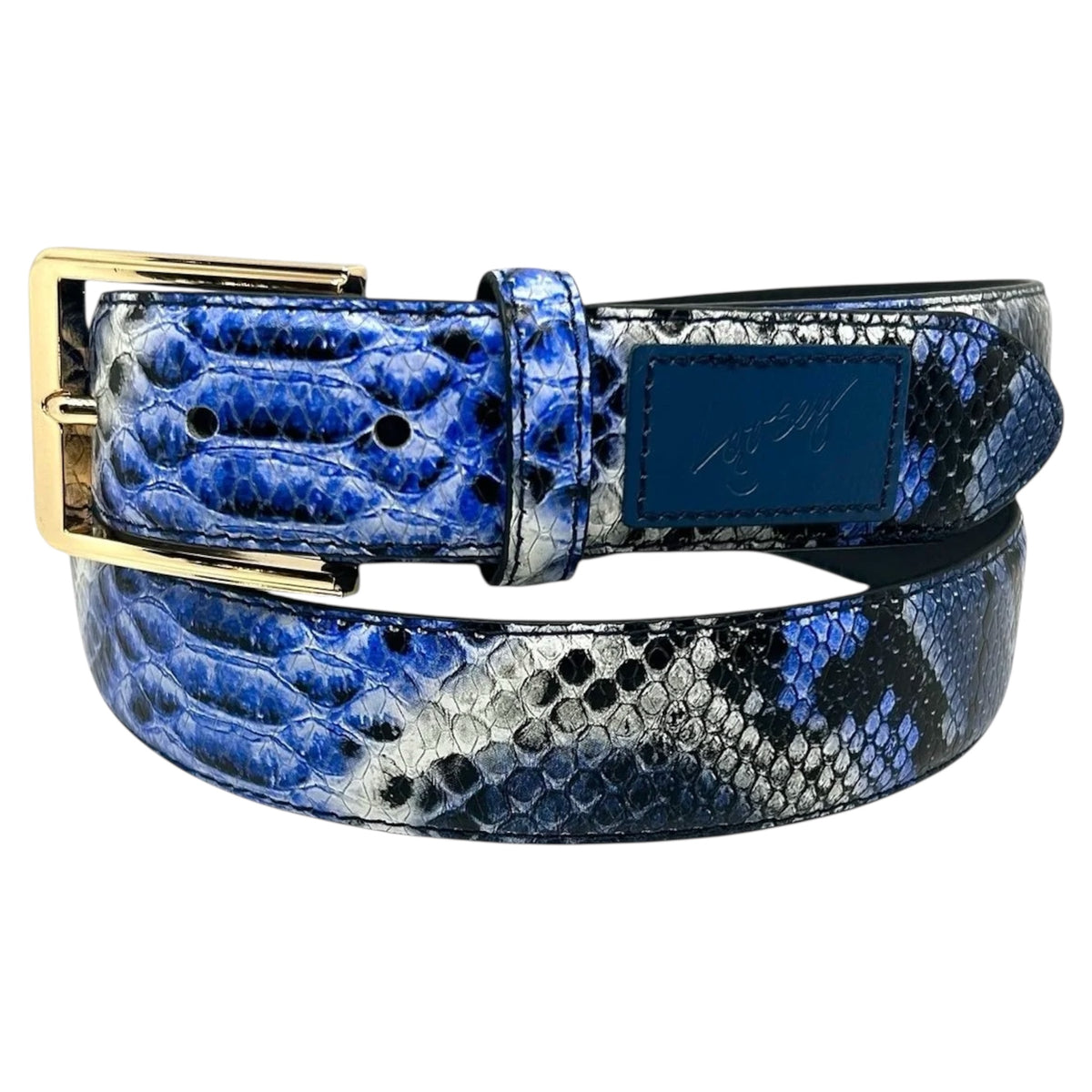 LOOSEY PREMIUM SNAKE SKIN BELT BLUE