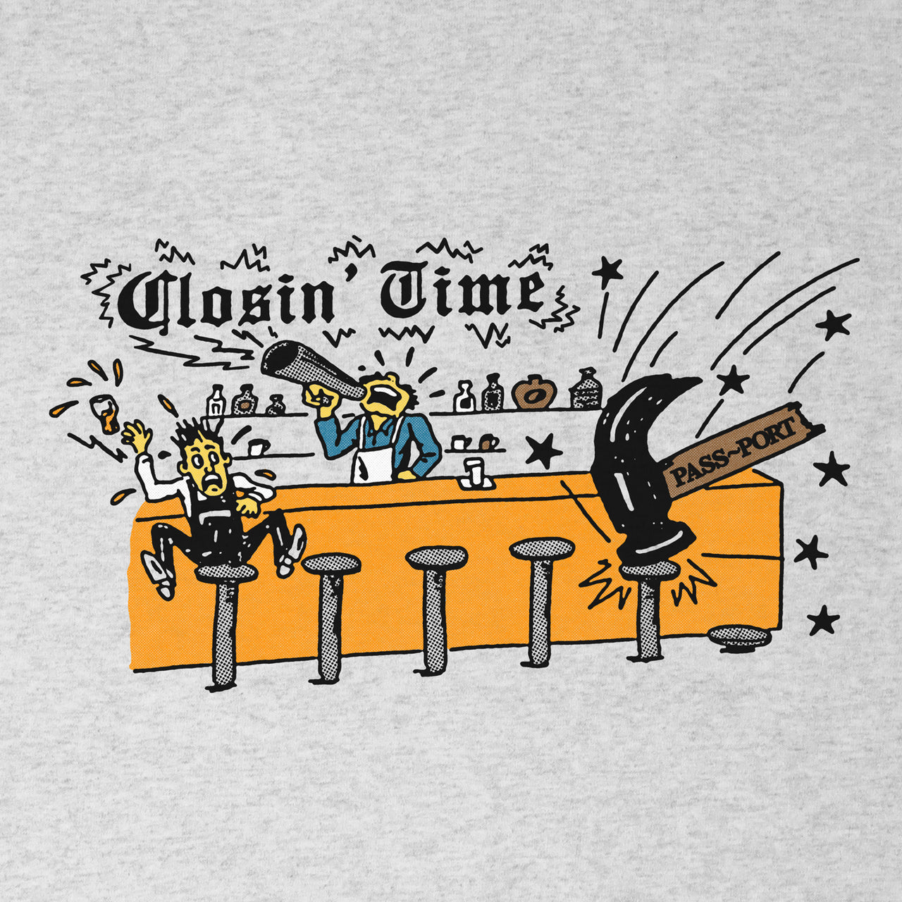 PASSPORT CLOSING TIME TEE ASH