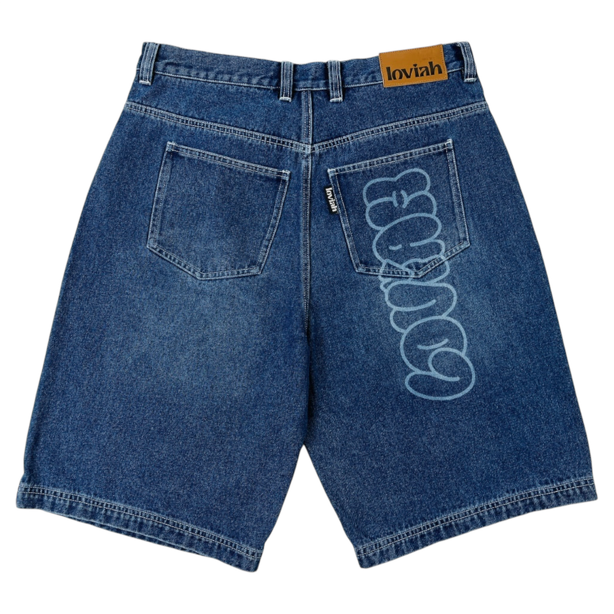 LOVIAH JHORTS DENIM SHORT INDIGO MEDIUM WASH