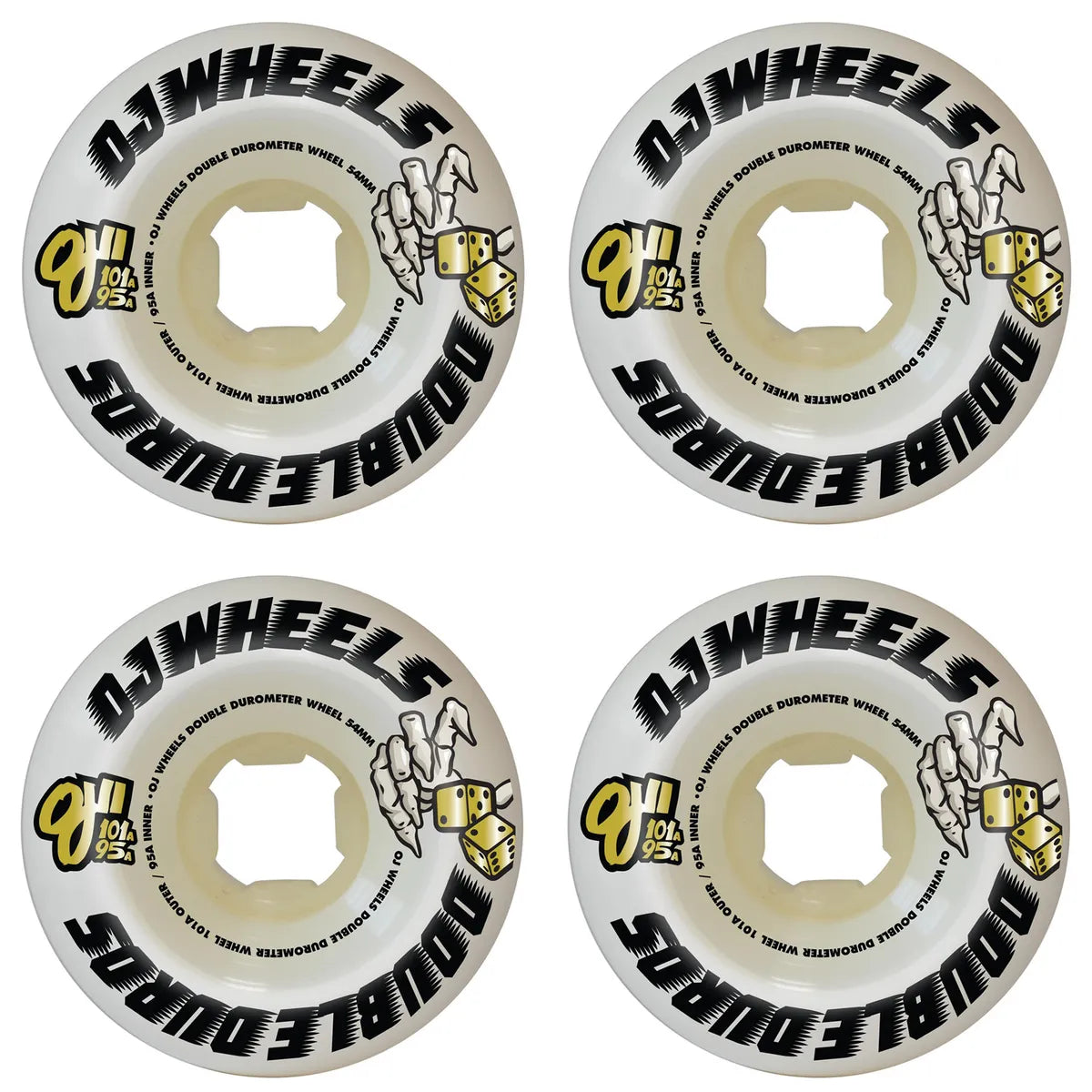 OJ DOUBLE DURO MINI COMBO 101A 95A WHEELS WHITE