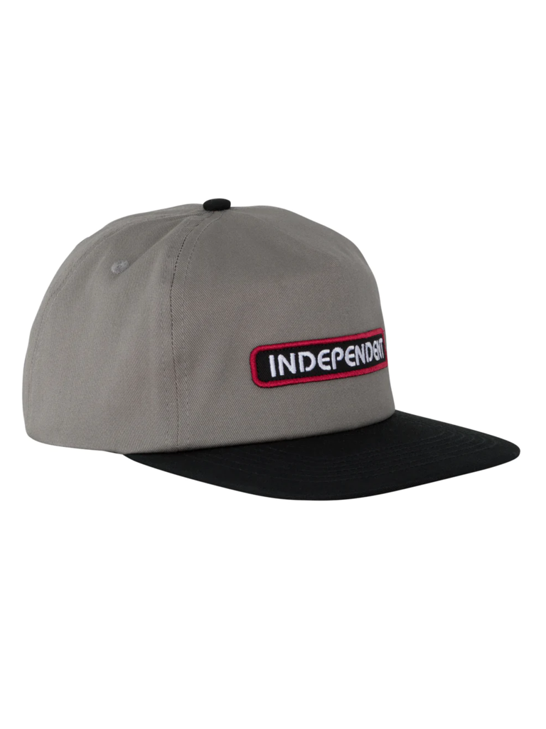 INDEPENDENT SPEED BAR SNAPBACK UNSTRUCTURED HAT BLACK GREY