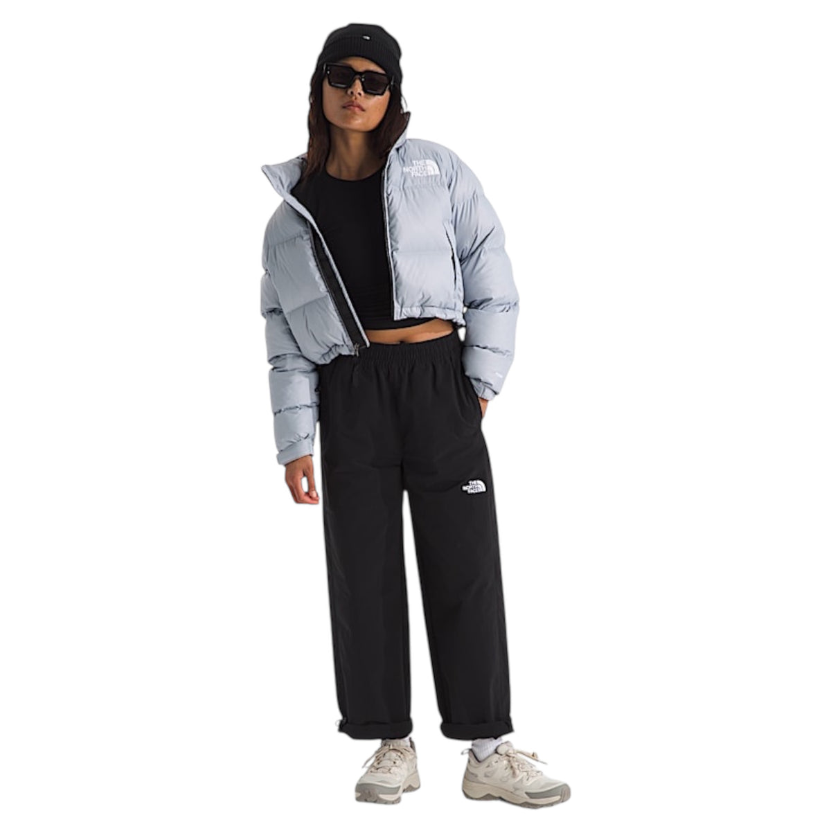 THE NORTH FACE WOMENS NUPTSE SHORT JACKET BLUE FLAX