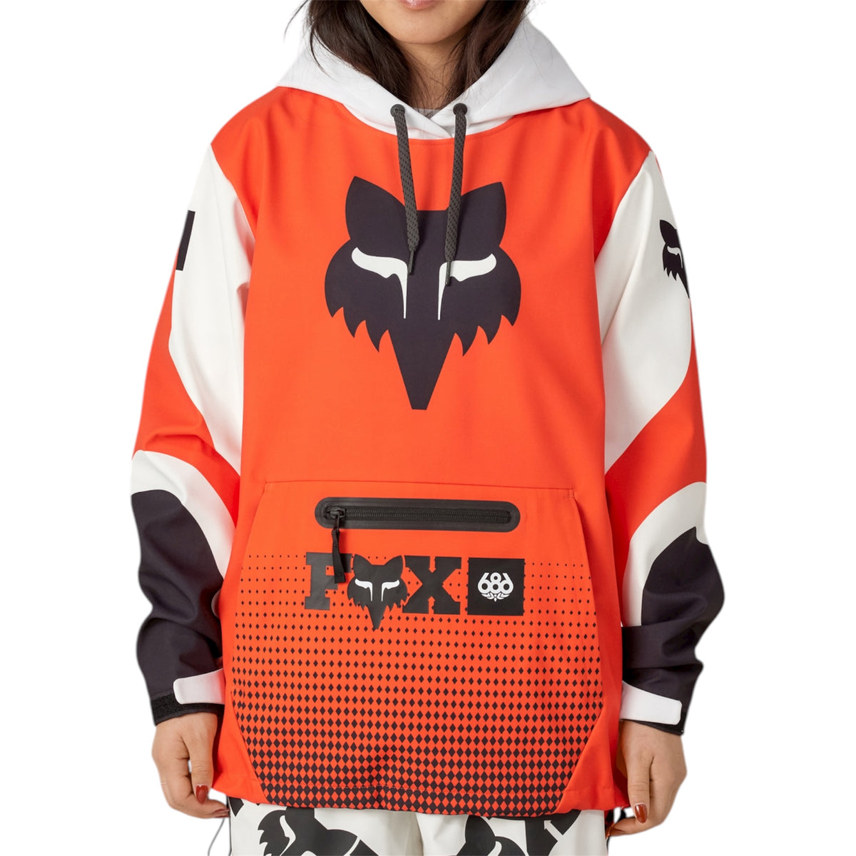 686 WOMENS FOX RACING 97 WATERPROOF HOODY FOX FLARE COLORBLOCK