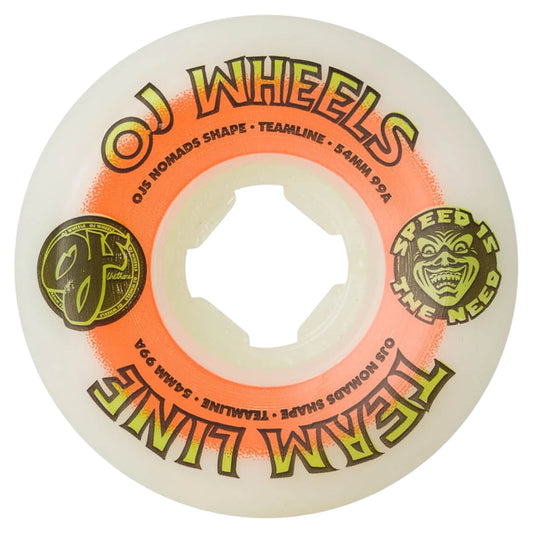 OJ WHEELS TEAM LINE ORIGINAL WHITE GREEN ORANGE NOMADS 99A