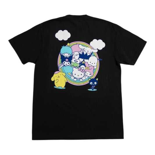 GIRL RAINBOW CIRCLE TEE BLACK