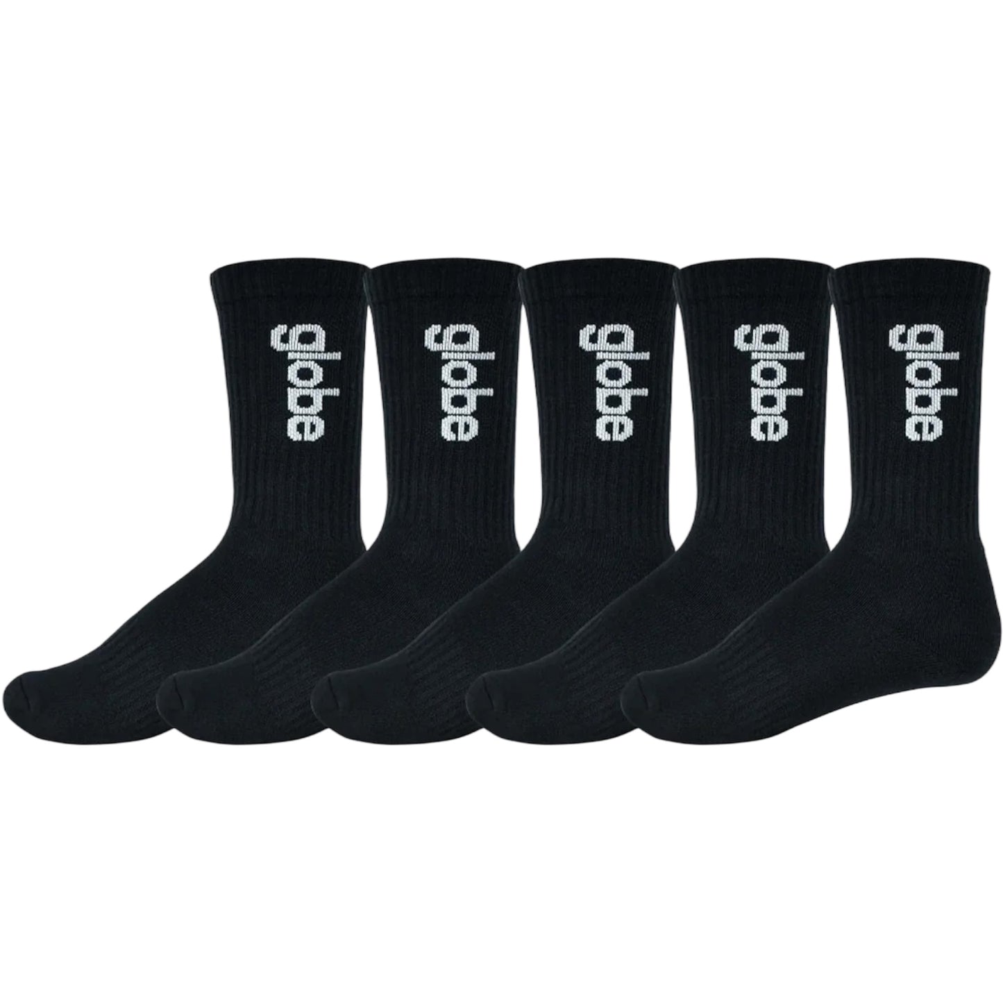 GLOBE OG VERT LOGO HI CREW SOCK 5 PACK BLACK