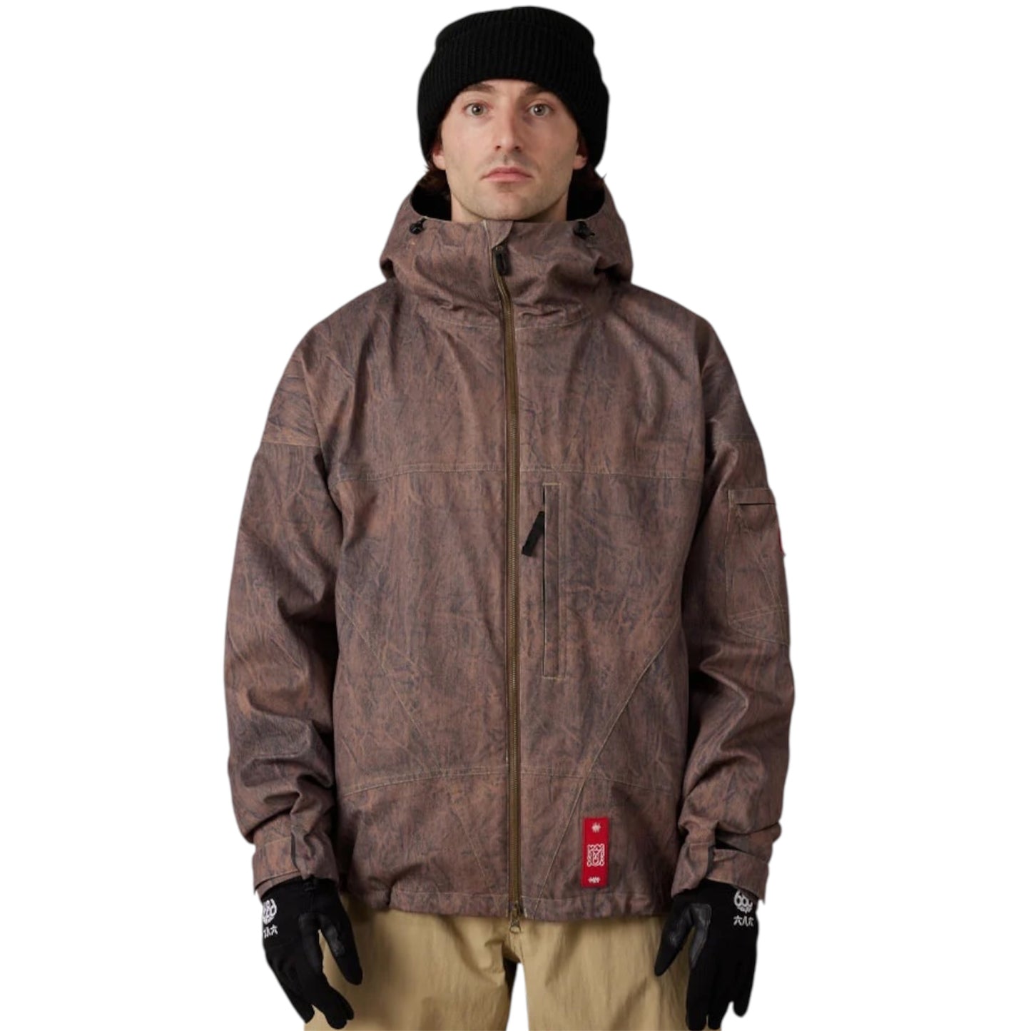 686 MENS DOJO 20K JACKET BROWN CRINKLE WASH