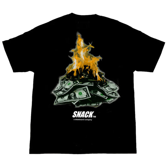 SNACK BURNING MONEY TEE BLACK