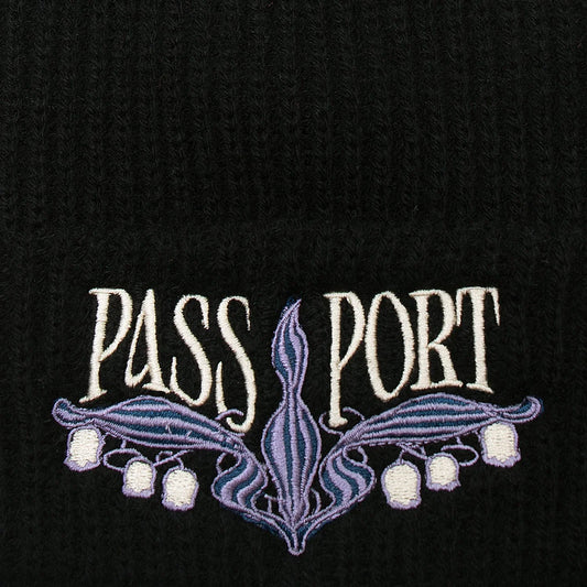 PASSPORT LILY OF THE VALLEY BEANIE BLACK