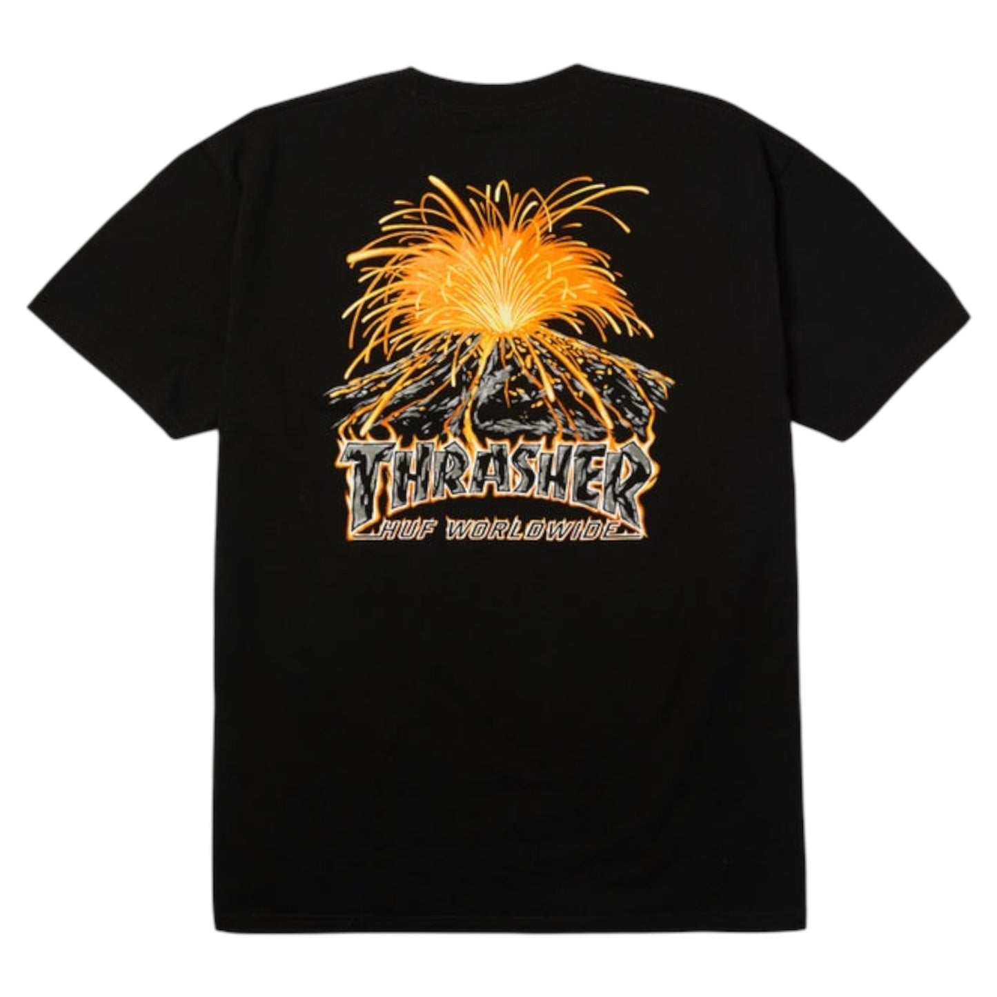 HUF X THRASHER MELTDOWN TEE BLACK