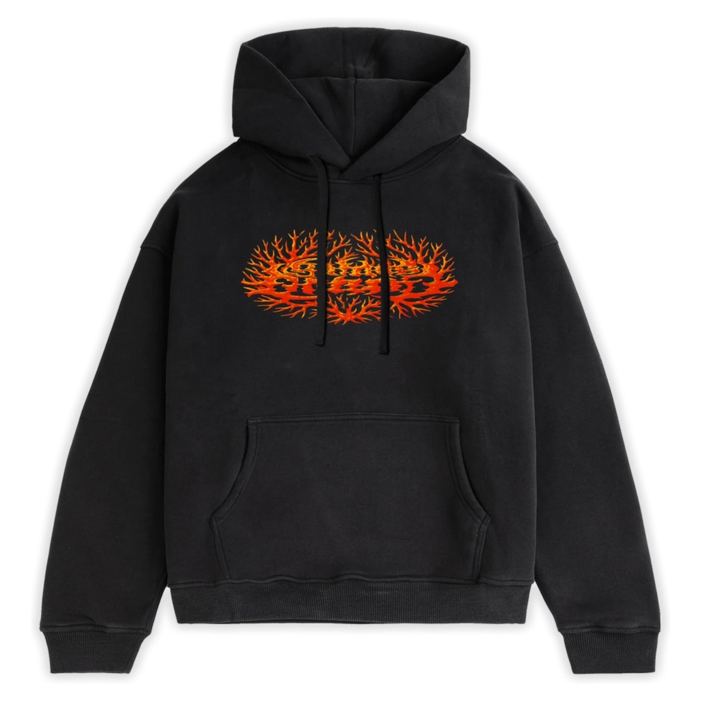 SATANIC DRAIN CLEANER CORAL HOODIE BLACK