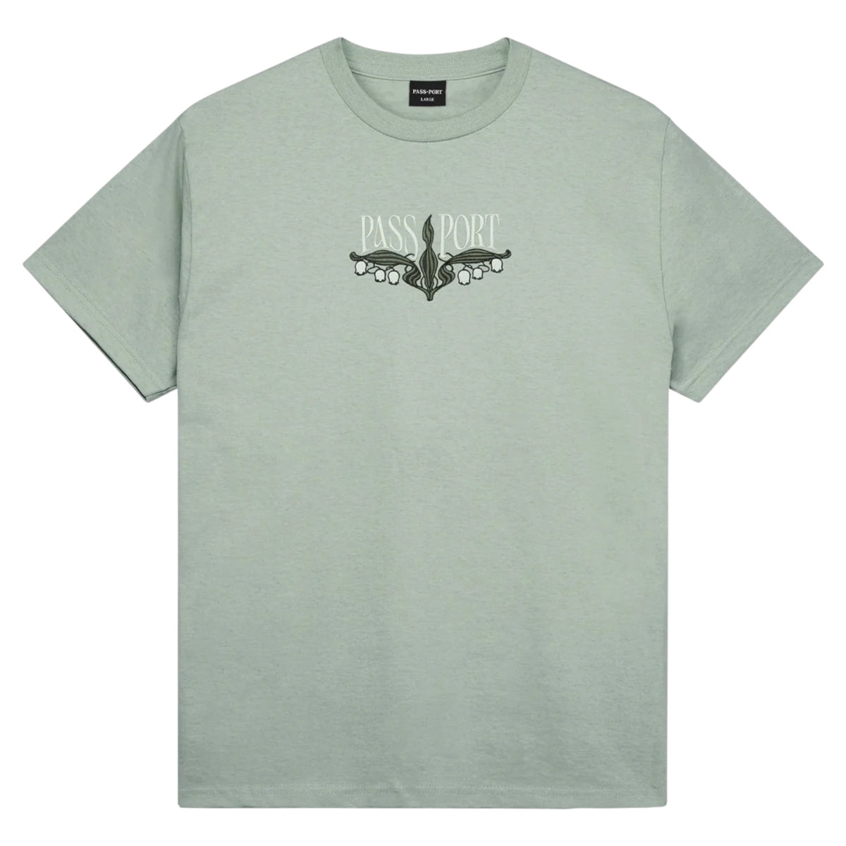 PASSPORT LILY OF THE VALLEY TEE STONEWASH GREEN