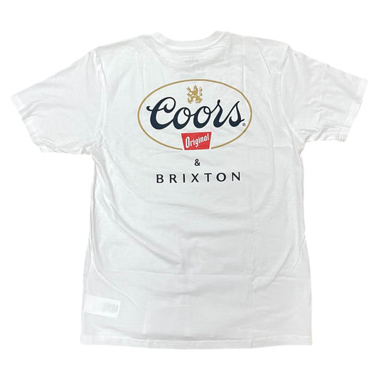 BRIXTON COORS GRIFFIN LOCKUP CA SHORT SLEEVE TEE WHITE