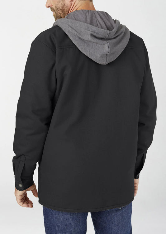DICKIES FLEECE HOODED DUCK SHIRT HYDROSHIELD JACKET BLACK
