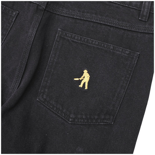 PASSPORT RECYCLED COTTON WORKERS CLUB JEAN SHORTS WASHED BLACK