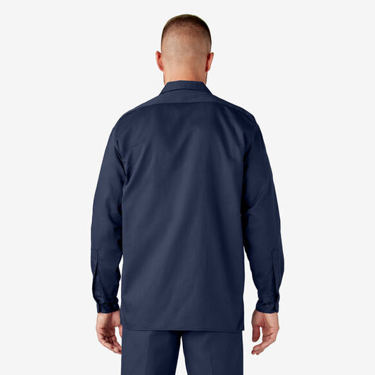 DICKIES LONGSLEEVE TWILL WORK SHIRT NAVY