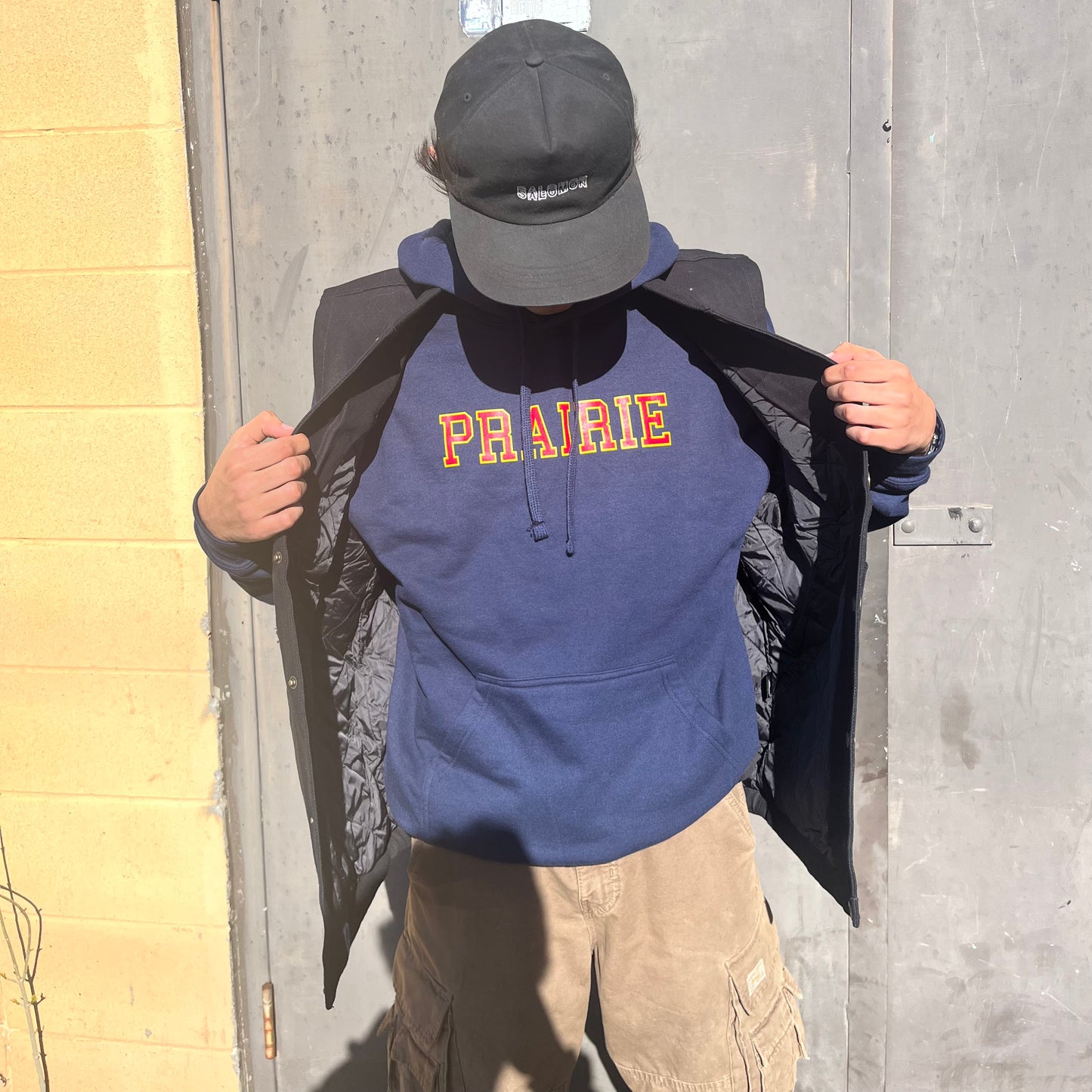 SWEAT À CAPUCHE VARSITY PRAIRIE BLEU