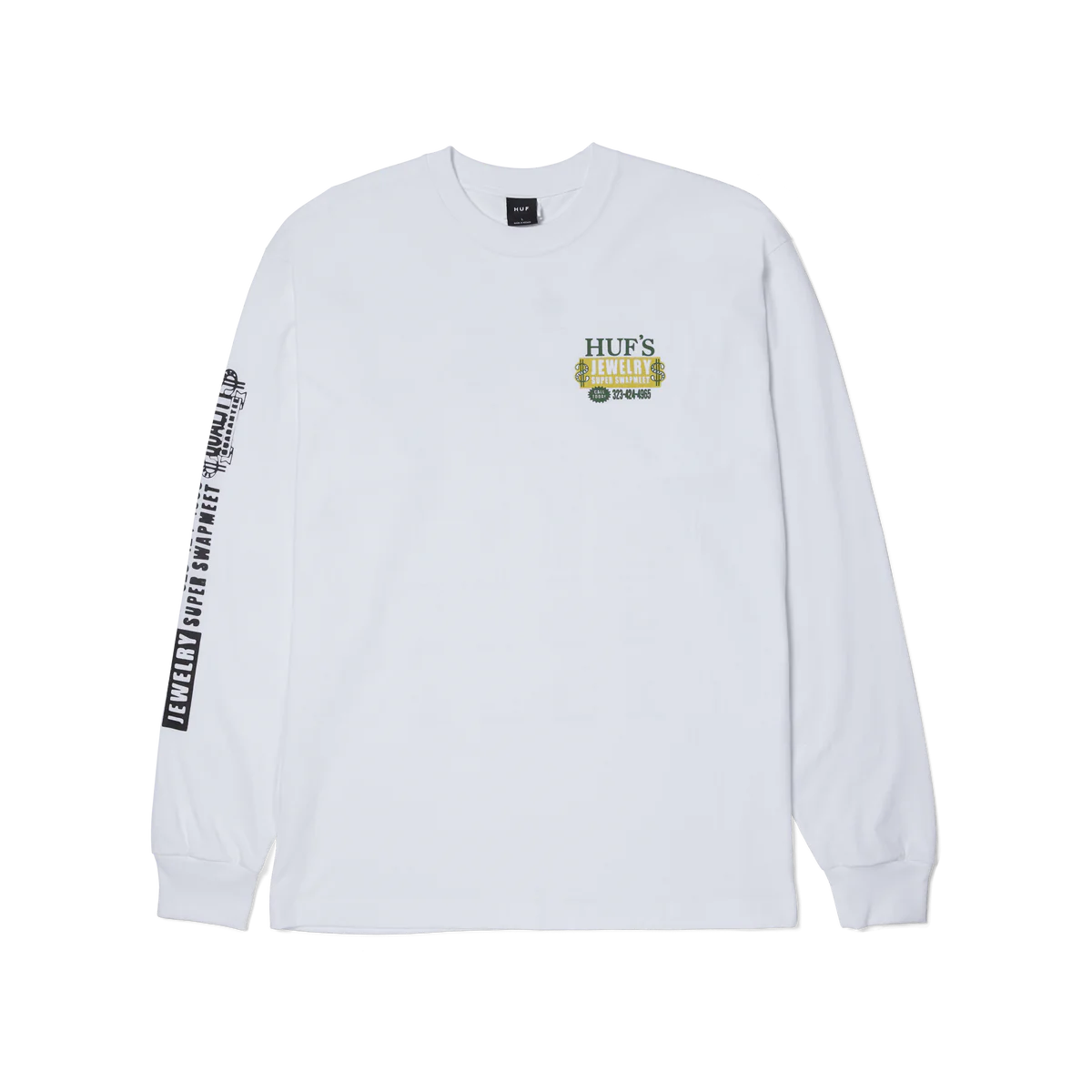 HUF JEWLERY LONG SLEEVE TEE WHITE