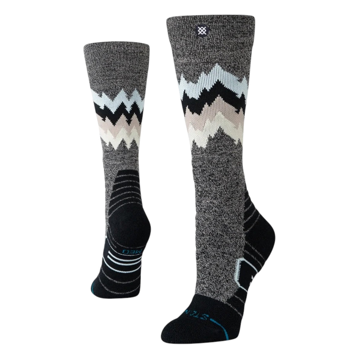 STANCE WOMENS THOMPSON MID WOOL BLACK HEATHER SNOW SOCK