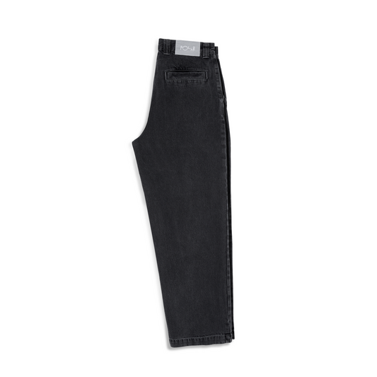 POLAIRE 44 ! PANTALON EN JEAN ARGENT/NOIR