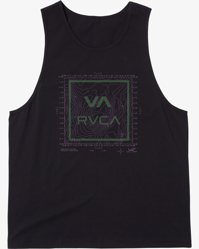 RVCA TOPO ALL THE WAY TANK BLACK