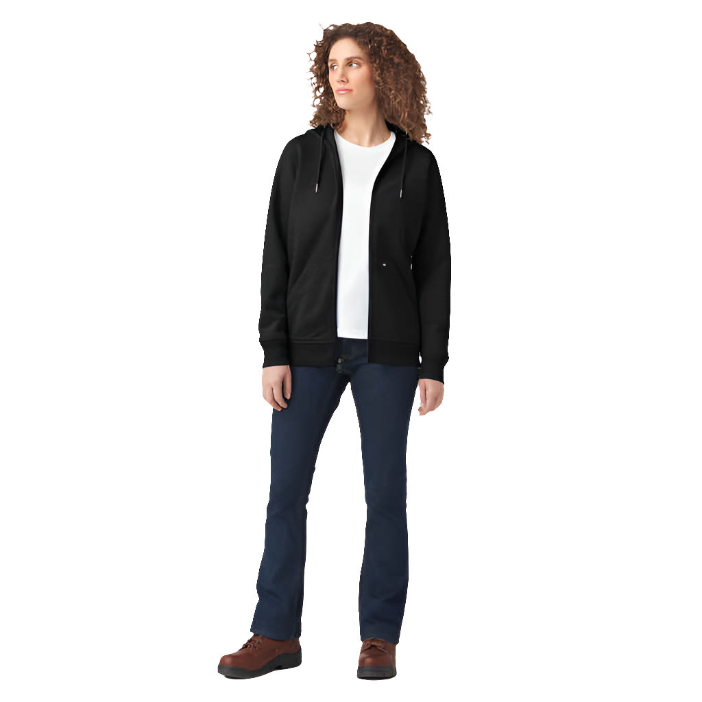 DICKIES WOMENS HEAVYWEIGHT FULL ZIP HOODIE BLACK