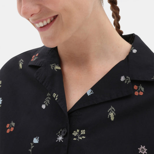 VANS MICRO DITSY TISSÉ BOUTONNÉ NOIR