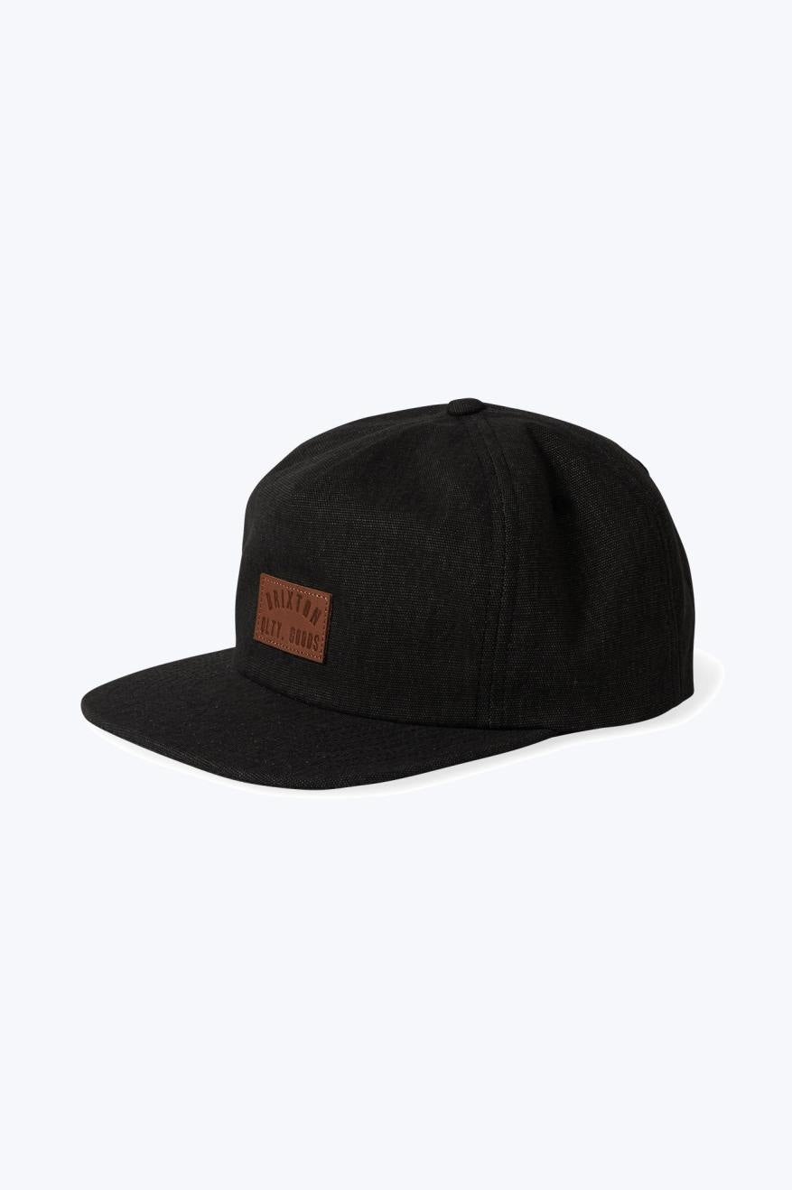 BRIXTON WOODBURN MP SNAPBACK BLACK VINTAGE WASH