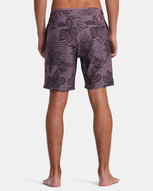 RVCA CURREN BOARDSHORT 18" LAVENDER FLORAL