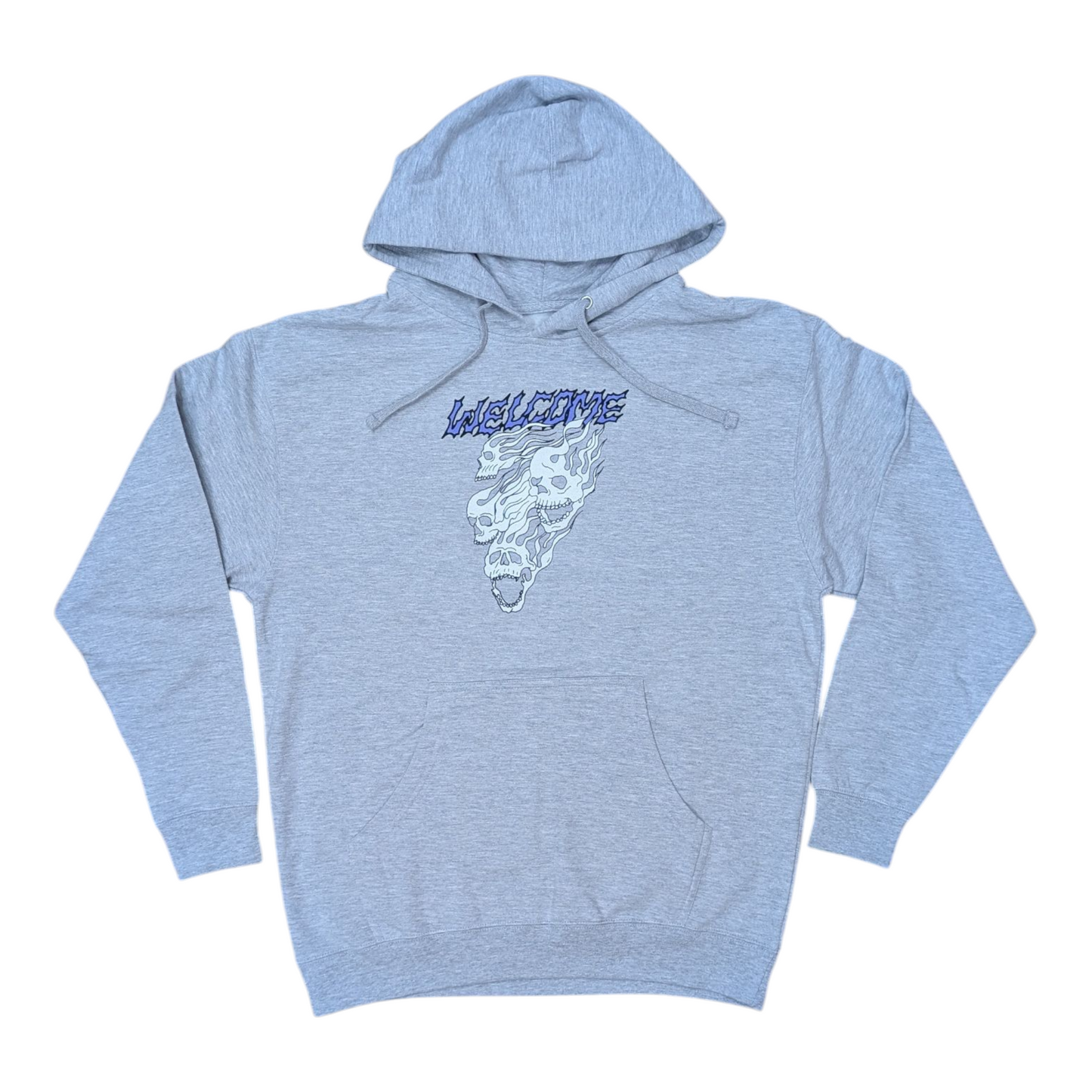 WELCOME FLAMES HOODIE HEATHER GREY