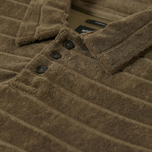 BRIXTON WEEKEND TERRY CLOTH SHORT SLEEVE POLO IVY GREEN