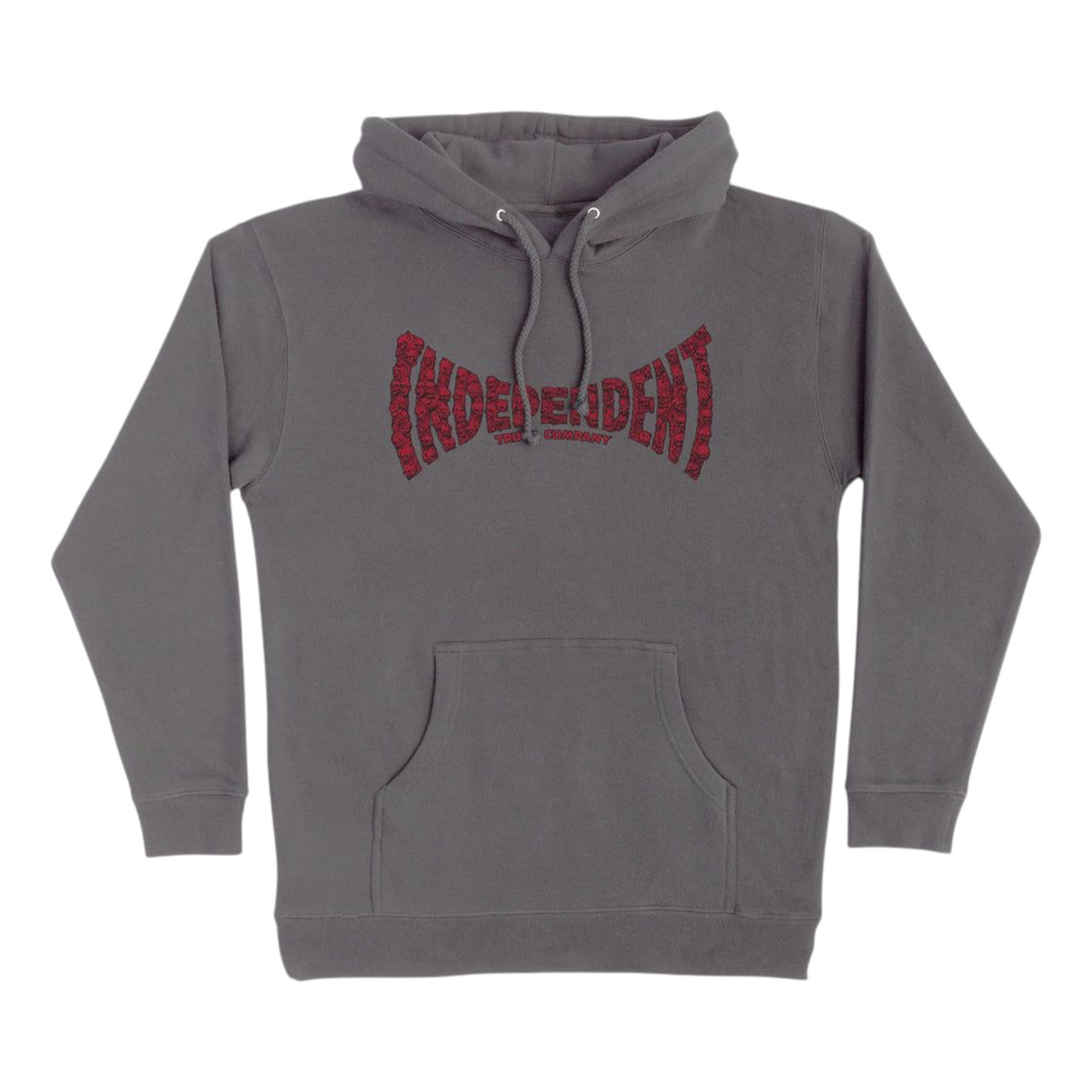 INDEPENDENT SKULL SPAN HEAVYWEIGHT HOODIE CHARCOAL GREY