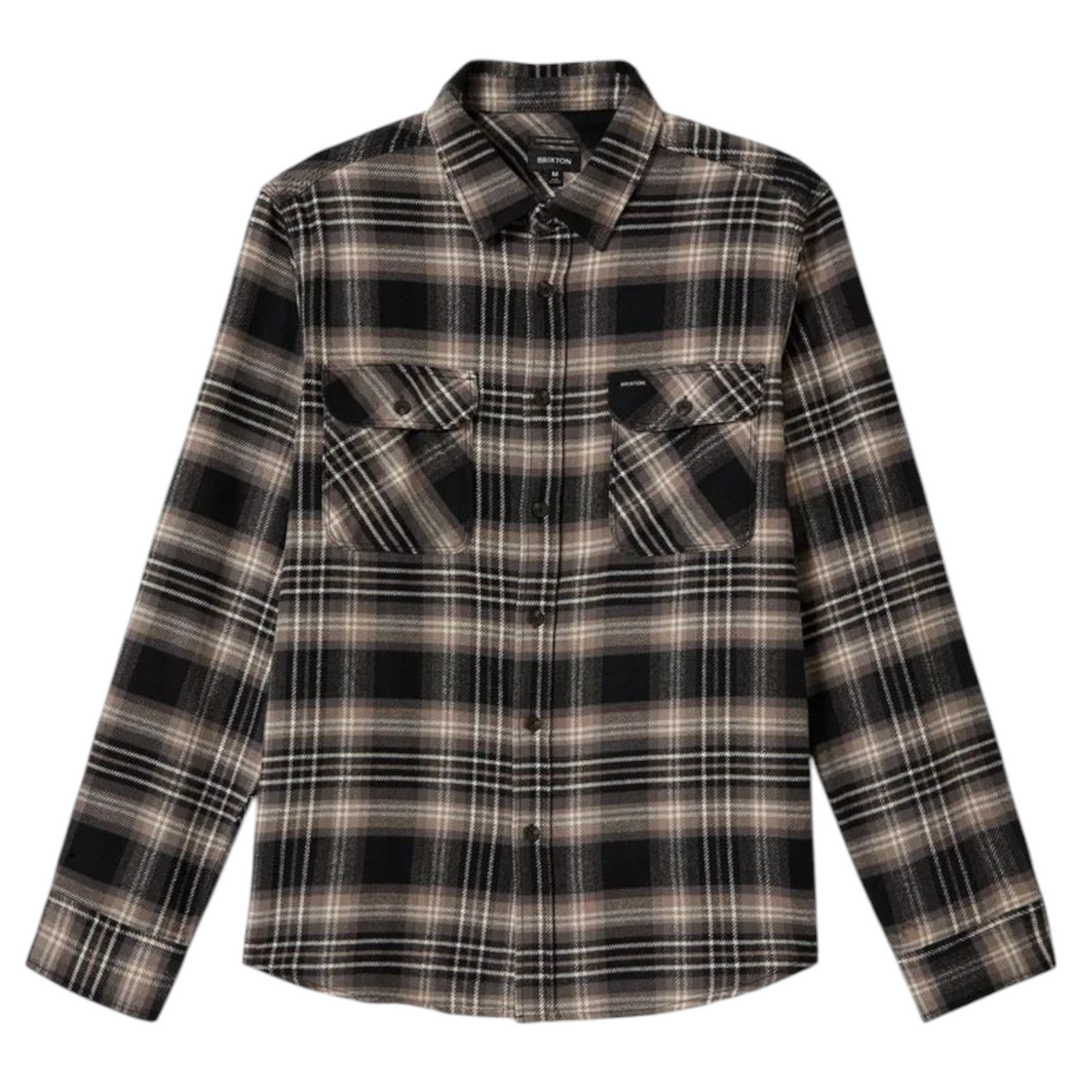 BRIXTON BOWERY FLANNEL BLACK/CHARCOAL/BEIGE