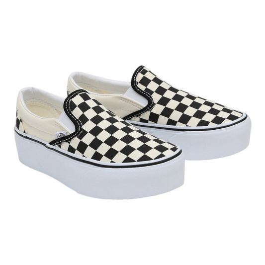 VANS CLASSIC SLIP-ON STACKFORM CHECKERBOARD BLACK CLASSIC WHITE