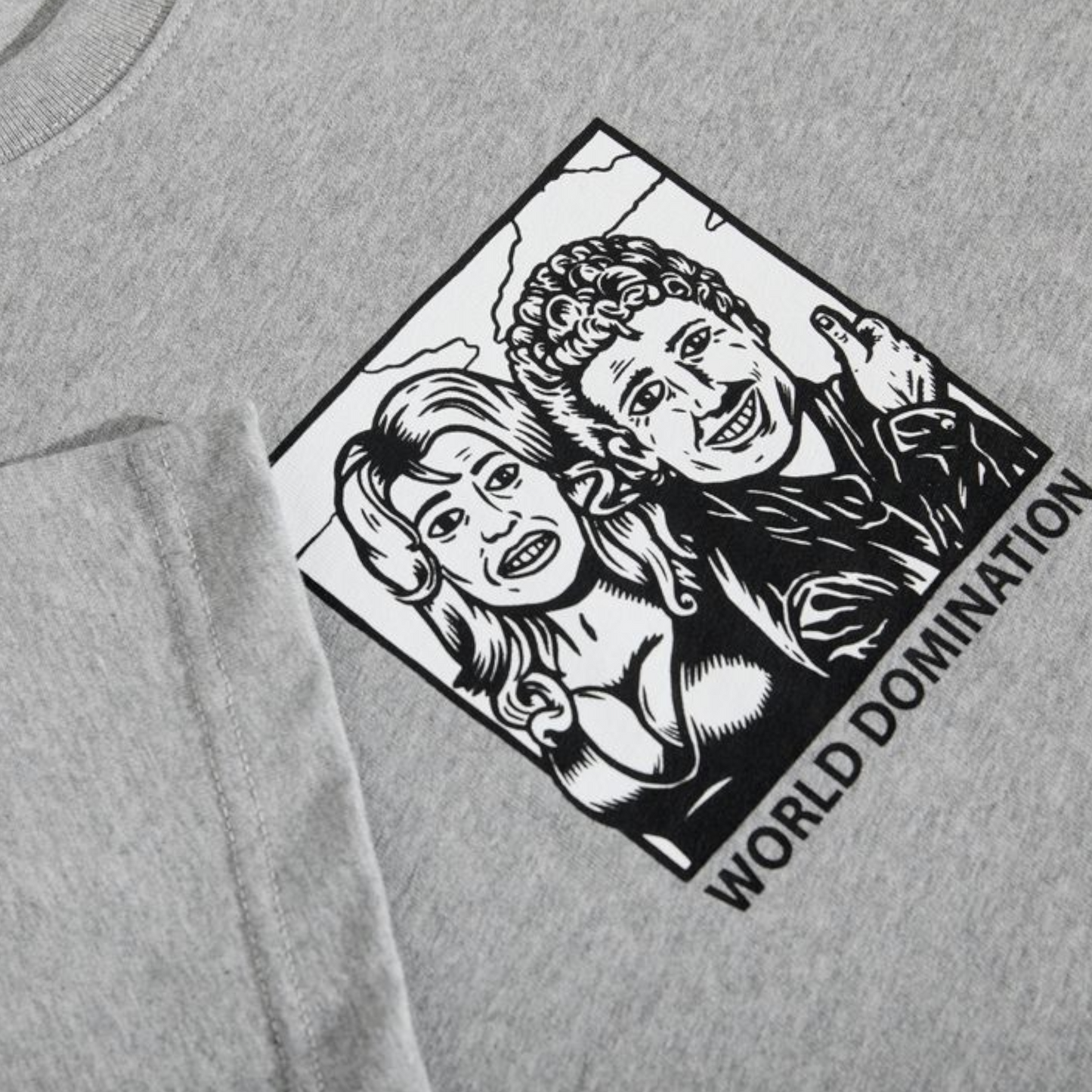 POLAR WORLD DOMINATION TEE HEATHER GREY